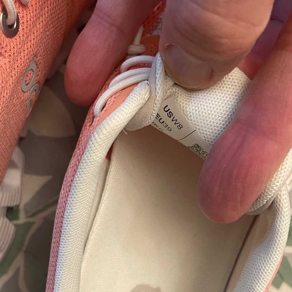 Women's Athletic Shoes in Peach and White - Picture 6 of 6
